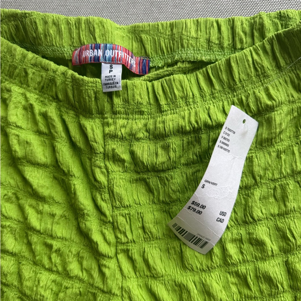 Urban Outfitters Bright Green Crinkled Pants